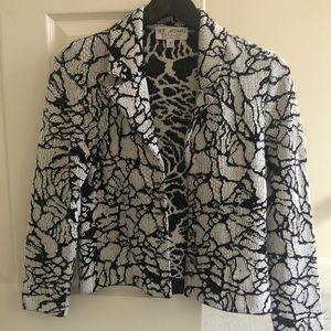 St. John’s black white floral jacket